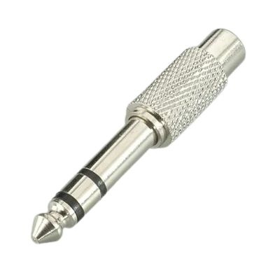 Переходник 6.35 мм штекер стерео - RCA гнездо металл - купить с ...