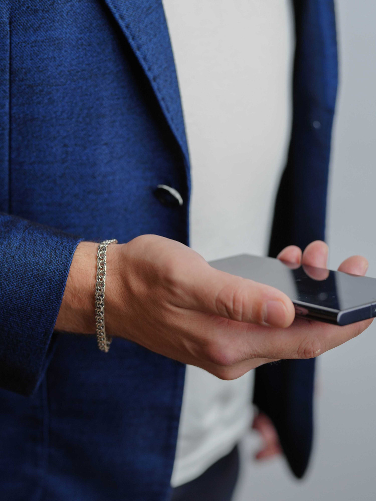 Браслет на руку Бисмарк ручной работы MIX jewelry из серебра 925 ...