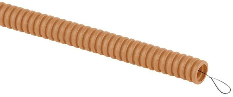 Труба гофрированная ПВХ легкая d20мм с протяжкой сосна (уп.25м) Эра Б0043212  #1