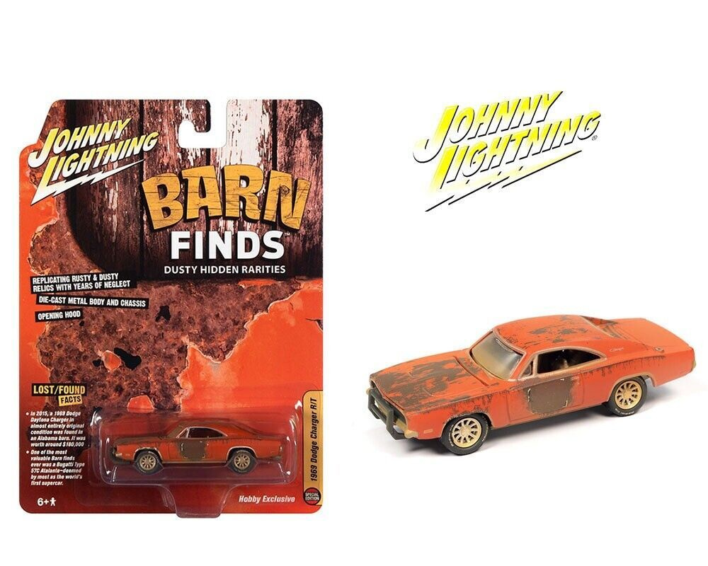 Модель коллекционная Johnny Lightning 1:64 Barn Finds 1969 Dodge Charger  RT Rusted Weathered - купить в интернет-магазине OZON по выгодной цене  (740996411)