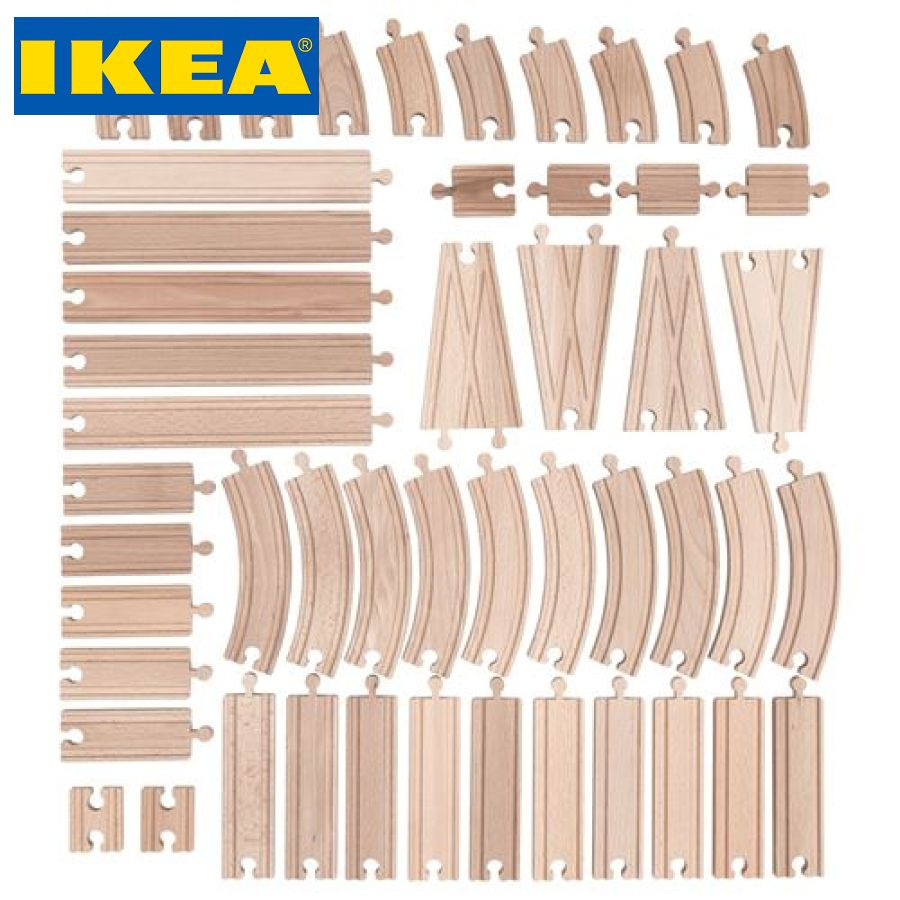 IKEA LILLABO игрушечные железнодорожные пути, береза, 50 шт. - купить с  доставкой по выгодным ценам в интернет-магазине OZON (1274676563)