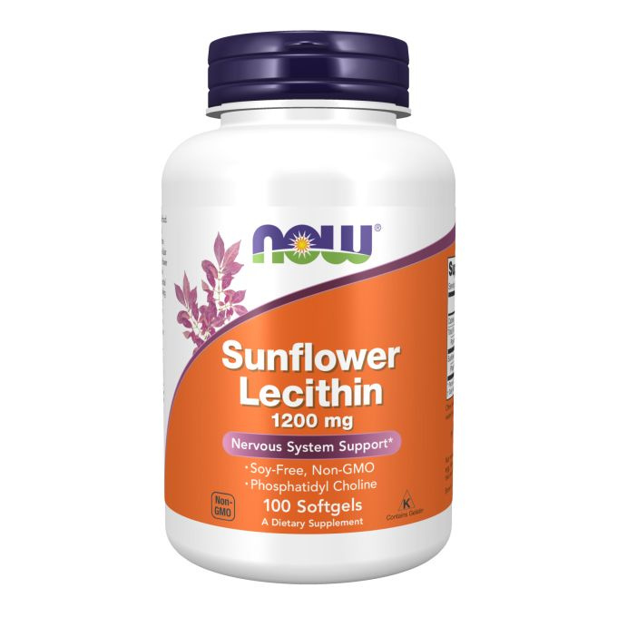 Лецитин подсолнечника 1200 мг NOW Sunflower Lecithin 1200 mg, 100 капсул #1