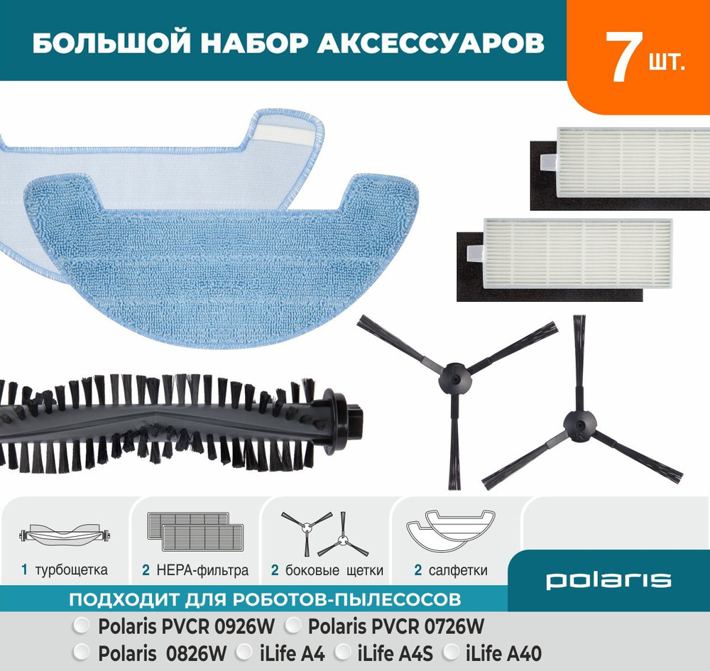 Набор аксессуаров ReFill для робот-пылесоса Polaris PVCR 0926W 0726W ...