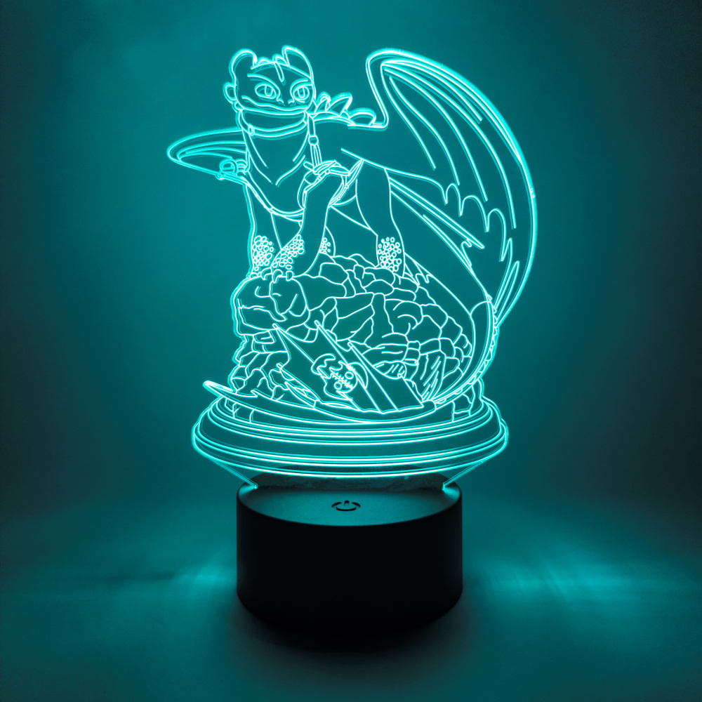 LED ночник Ночная Фурия из мультфильма "Как приручить дракона"  #1
