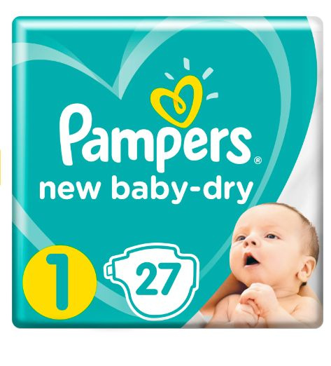 Pampers Подгузники New Baby-Dry, 2 - 5 кг, размер 1, 27 шт. в уп. #1