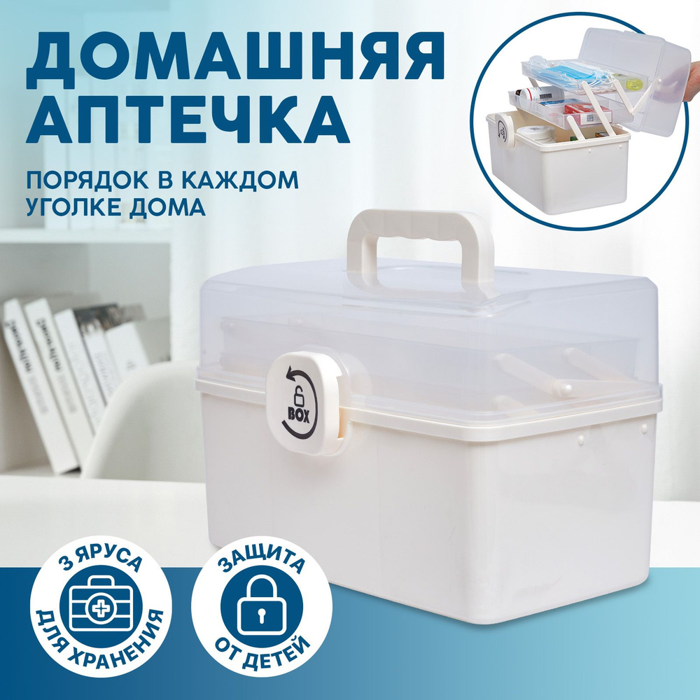 Аптечка контейнер домашняя / Аптечка органайзер -  с доставкой по .