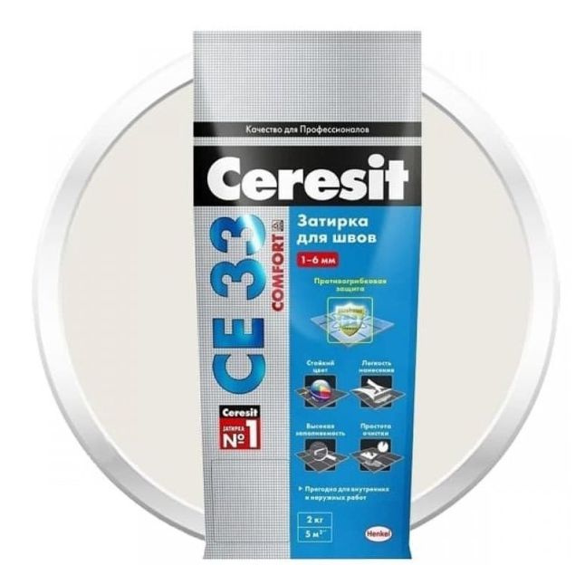 Затирка для узких швов до 6 мм Ceresit СЕ 33 Comfort 40 жасмин 2 кг #1