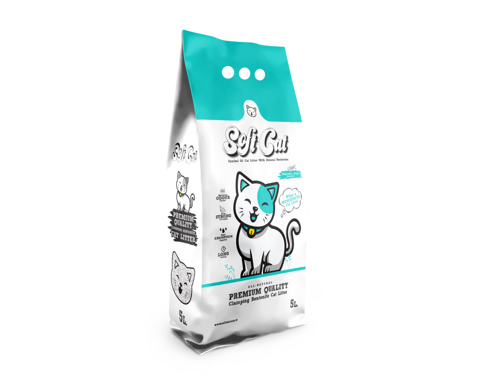 SOFT CAT 5л Комкующийся наполнитель с ароматом марсельского мыла ...