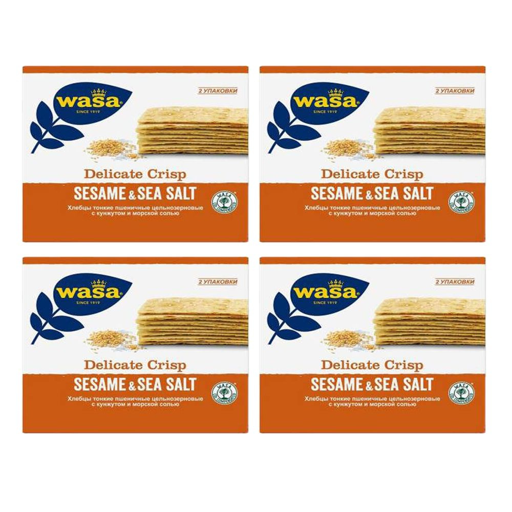Хлебцы WASA пшенич.тонкие Delicate Crisp Sesame&sea salt к/п 190г - 4шт #1