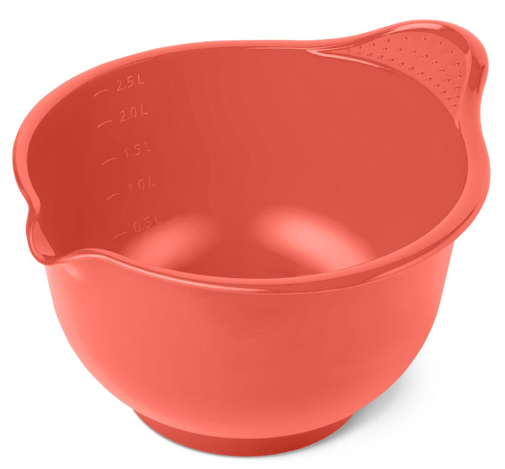 Емкость для миксера Martika / Мартика Мадена круглая пластик оранжевый 2.6л / посуда для смешивания  #1