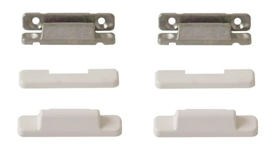 Накладной средний прижим (фиксатор) с накладками для окон и дверей (комплект 2 шт), белый  #1