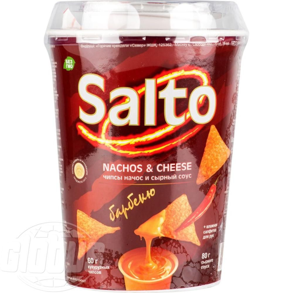 Чипсы кукурузные Salto Начос Барбекю с сырным соусом, 60+80 г - купить ...