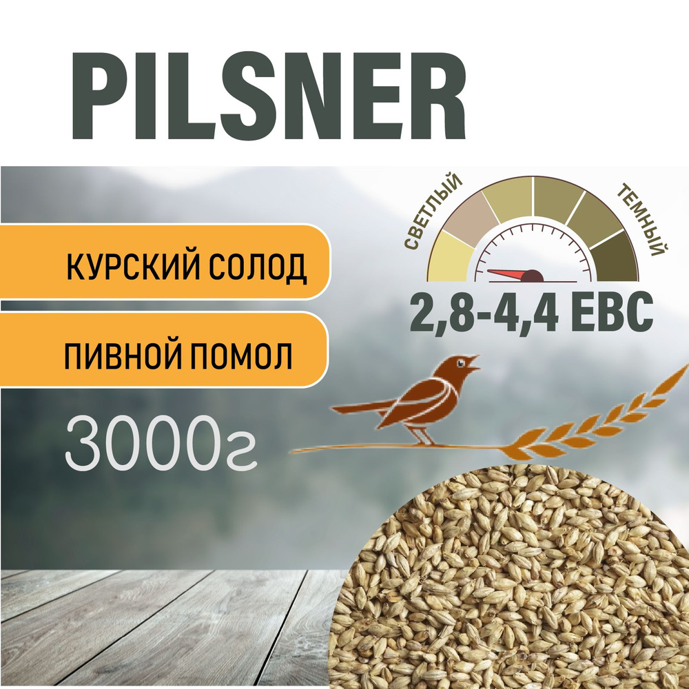 Солод ячменный пивоваренный Pilsner Курский 3 кг. с Помолом - купить с  доставкой по выгодным ценам в интернет-магазине OZON (803307939)