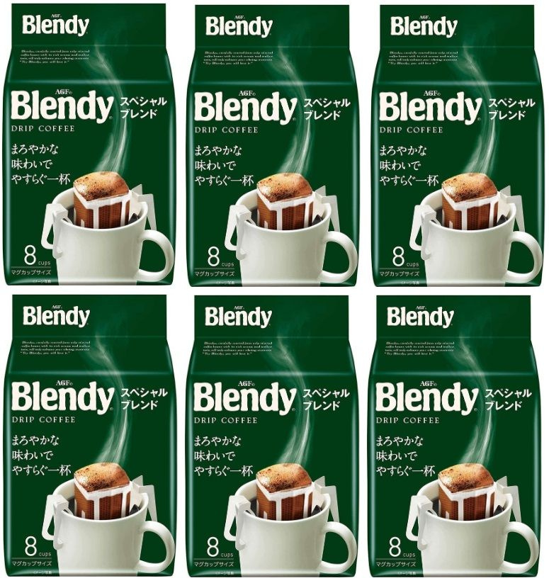 AGF Blendy MILD BLEND Кофе молотый в дрип-пакетах средней обжарки, 6 упаковок по 8 шт  #1