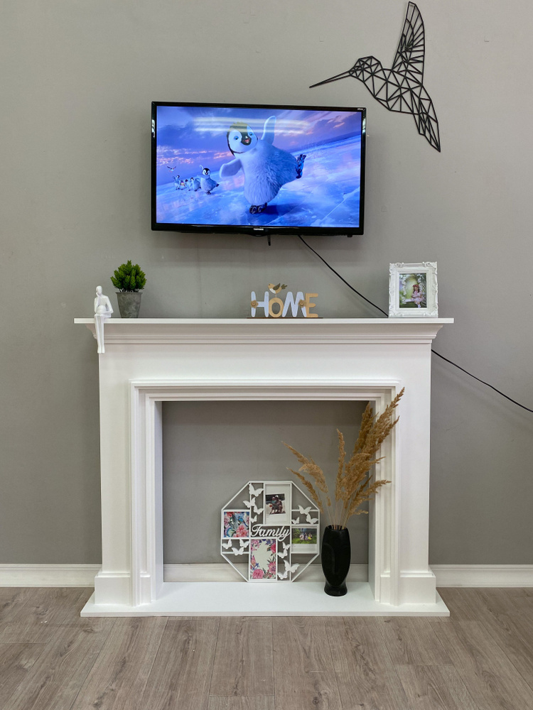Kamin_decor_msk Портал каминный Париж 120, белый / камин декоративный ...