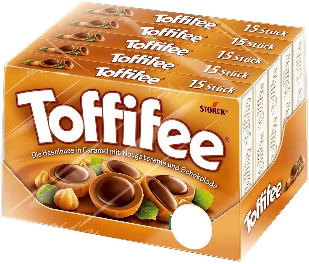Конфеты шоколадные в коробке Toffifee, орешки в карамели, 125 г-5 шт ...