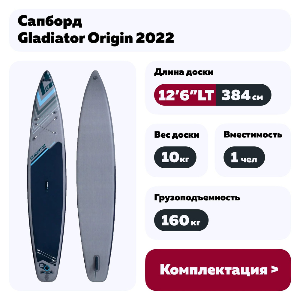 Сапборд Gladiator Origin 2022 12'6"LT - купить с доставкой по выгодным ...