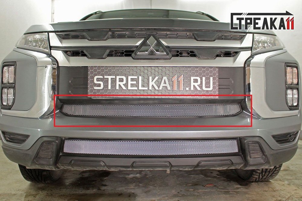 Защитная сетка радиатора середина хром Mitsubishi ASX (2020-н.в) 3й ...