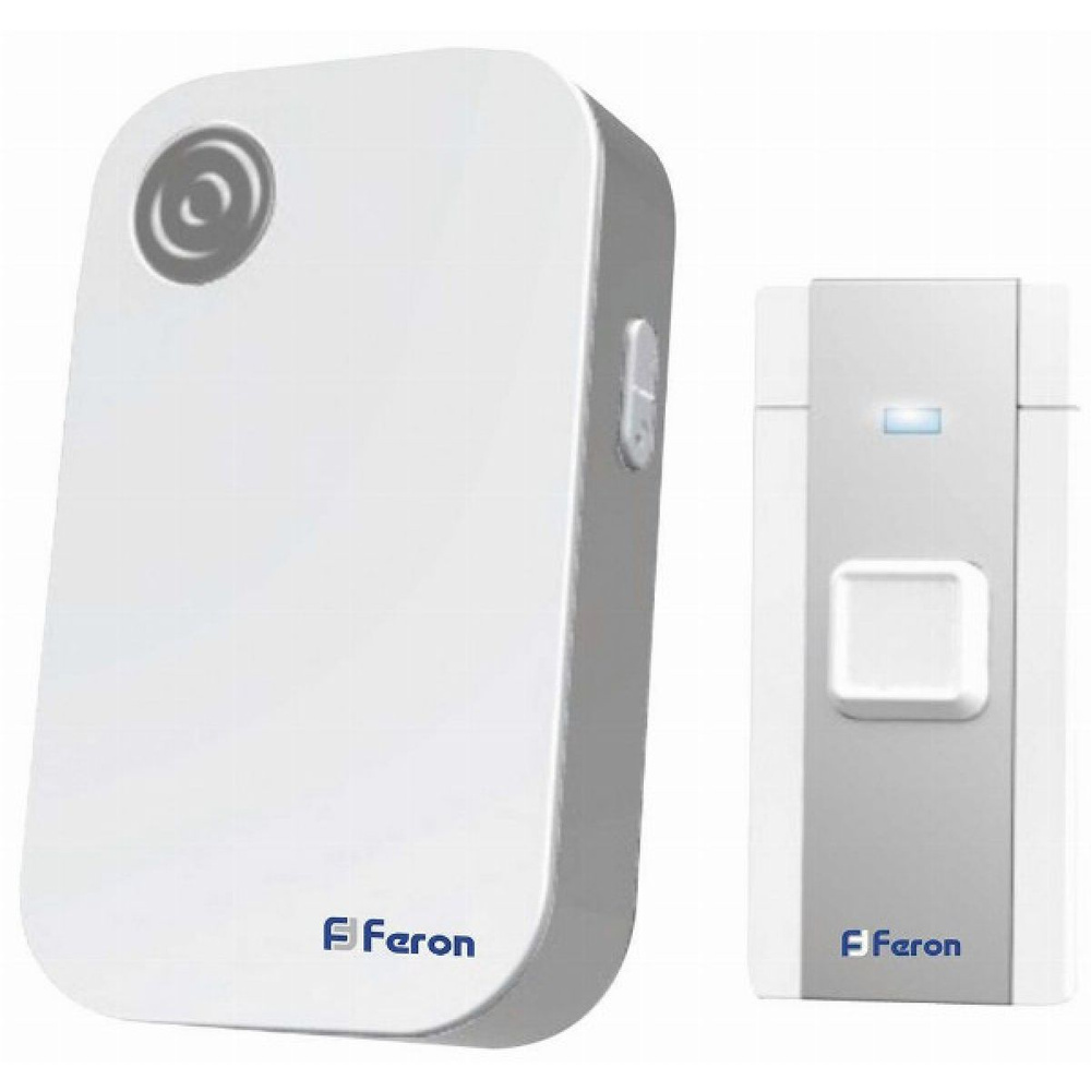 Звонок дверной беспроводной Feron E-372 Электрический 36 мелодий белый серый с питанием от батареек  #1