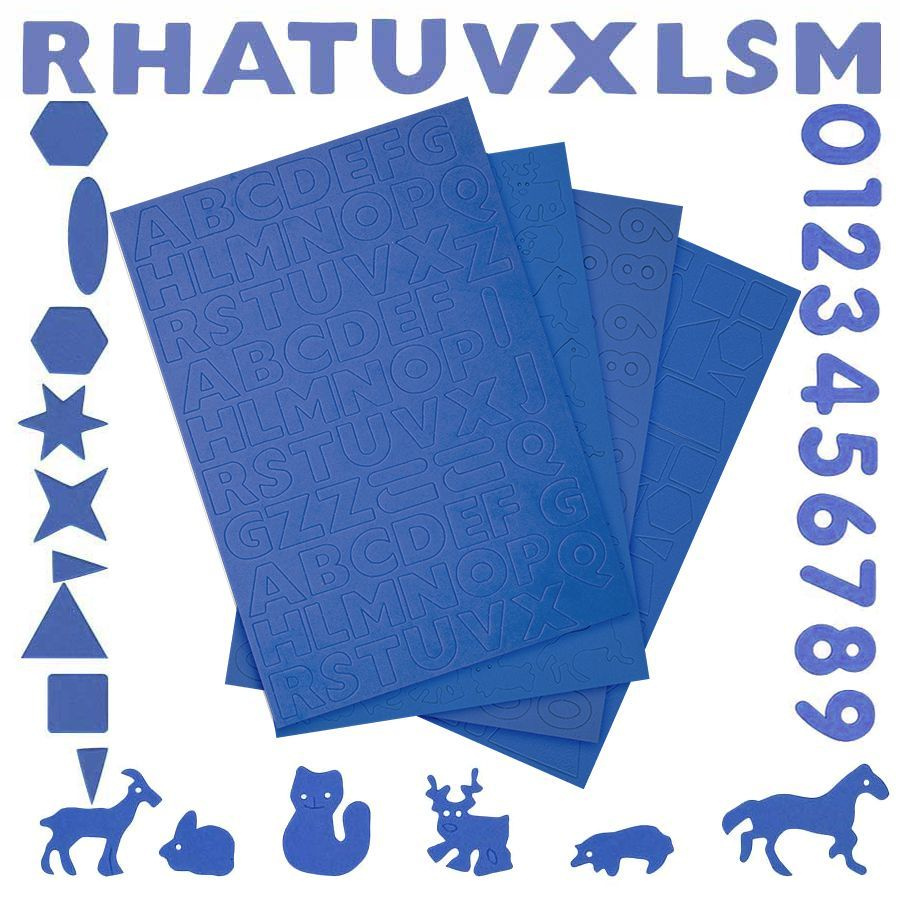 Наклейки фигурные из фоамирана самоклеящиеся (4 вида), лист 20х30 см ...