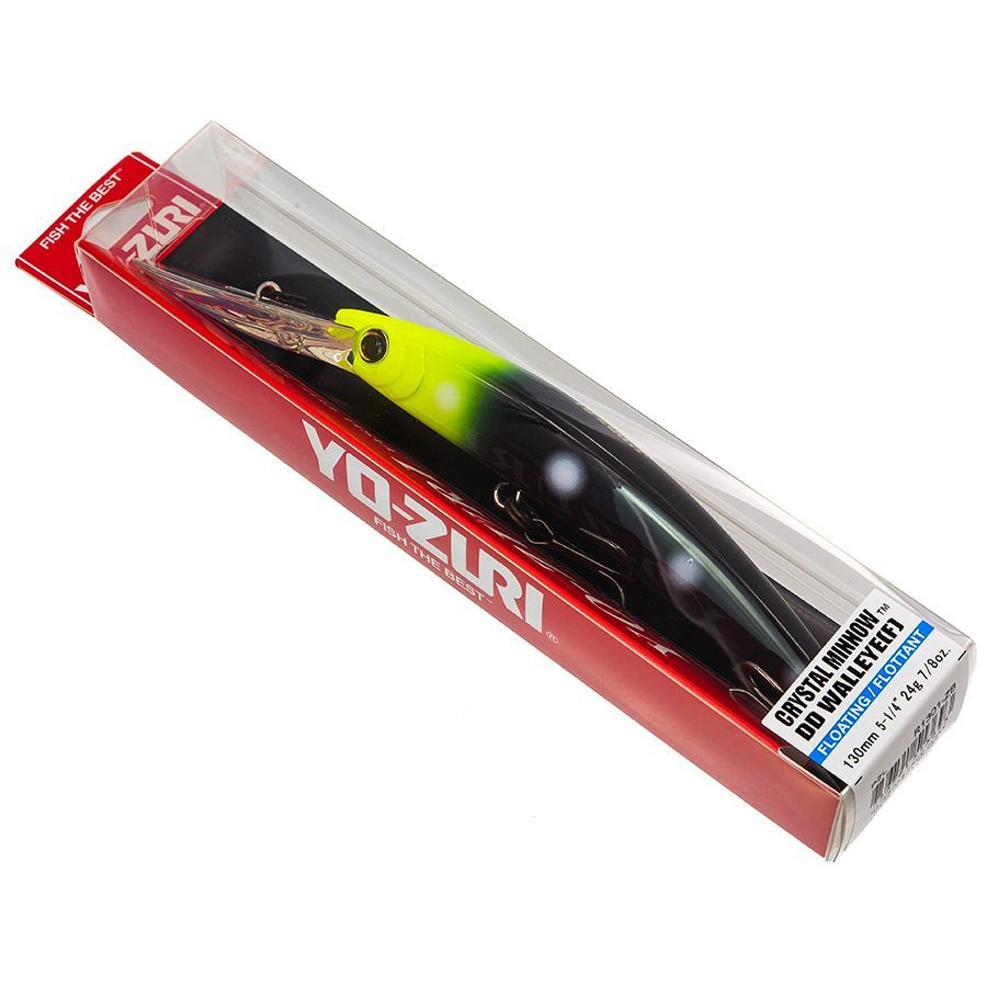 Воблер на щуку Yo-Zuri CRYSTAL MINNOW DD WALLEYE 130F R1301-ZB (130 мм, 24 гр, до 4 м, плавающий) / Рыболовные #1