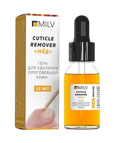 MILV Гель для удаления ороговевшей кожи Кератогель щелочной CUTICLE REMOVER МЁД 15 мл.  #1