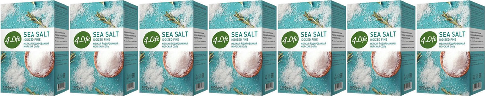 Соль Морская 4Life натуральная йодированная мелкая, комплект: 7 упаковок по 1 кг  #1
