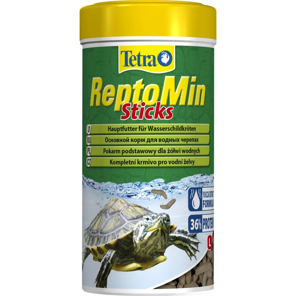 Корм Тетра (Tetra) ReptoMin Sticks для водных черепах, палочки 60 гр (банка 250мл)  #1