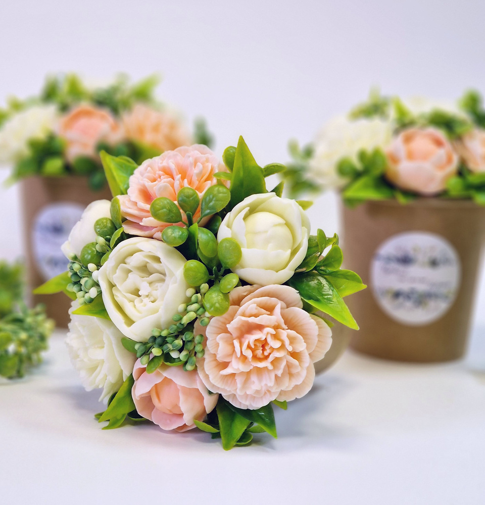 Букет из мыла "Пионы" / красивый подарок женщине / учителю - купить ...