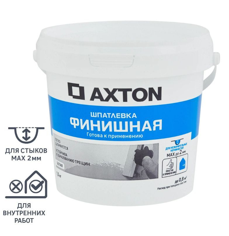 Шпатлевка Axton финишная цвет белый 1,5 кг #1
