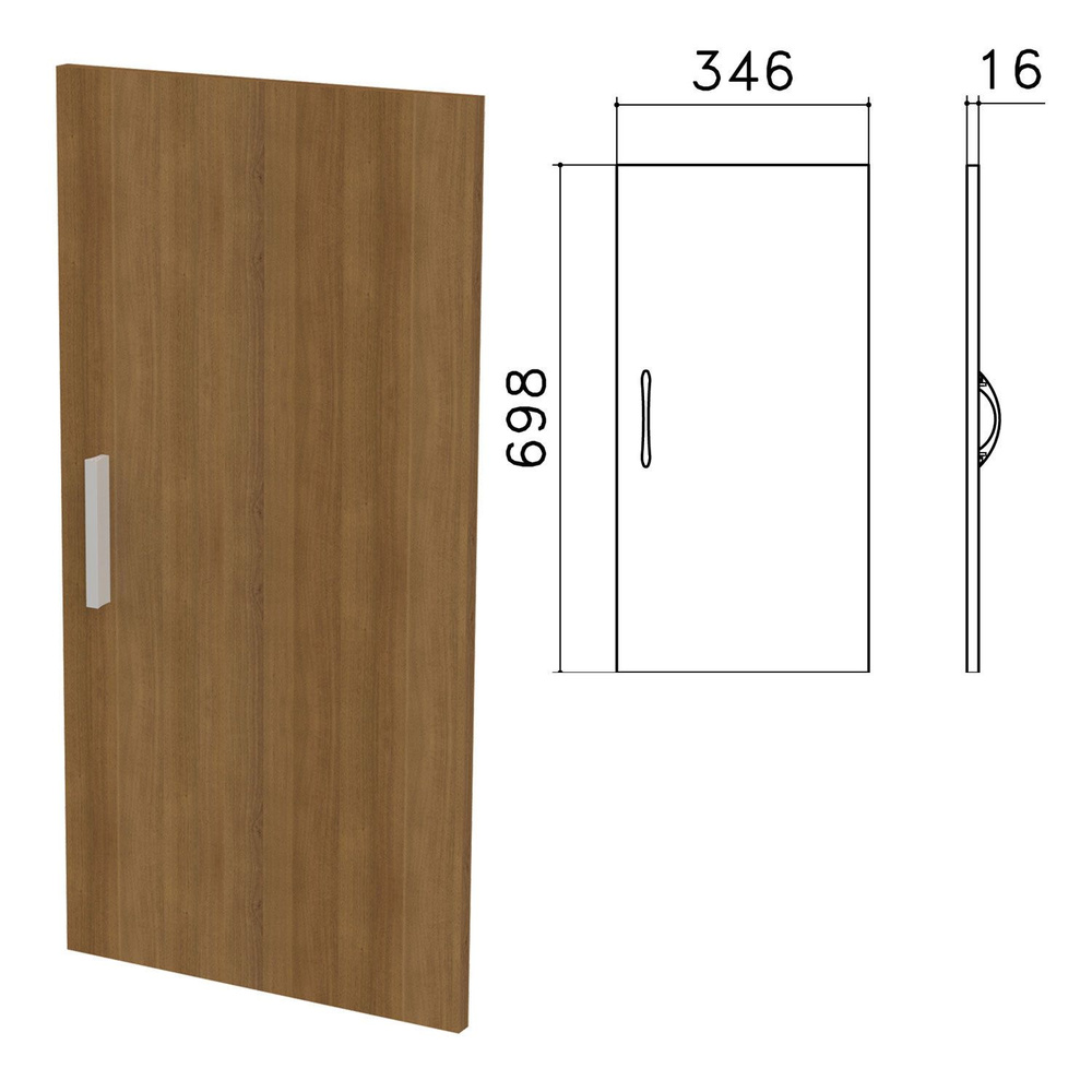 Дверь ЛДСП низкая "Канц", 346х16х698 мм, цвет орех пирамидальный, ДК32.9, 1ед. в комплекте  #1