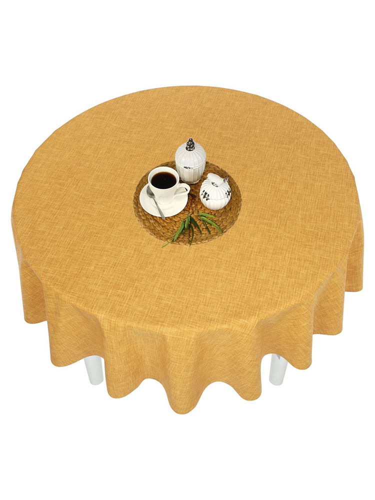  скатерть на стол тканевая Maifon Лён Золотой с пропиткой .
