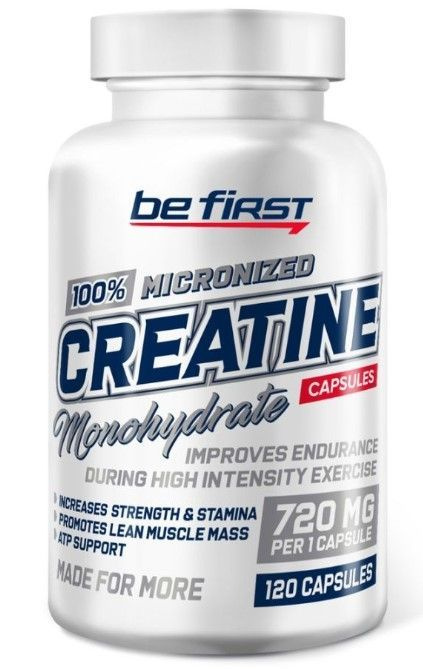 Креатин моногидрат в капсулах 120 шт спорт пит для энергии Be First Creatine Monohydrate Capsules  #1