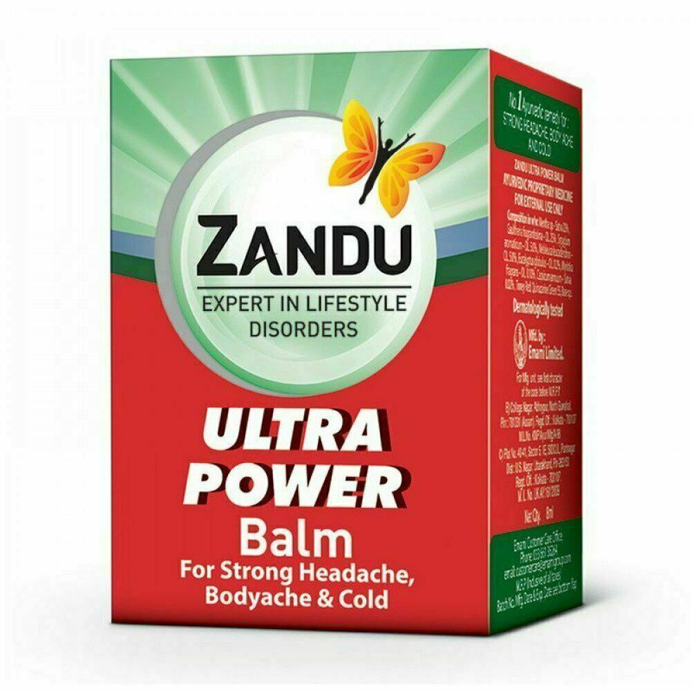 Zandu Balm Ultra Power, бальзам мазь от сильной боли, 8мл - купить с  доставкой по выгодным ценам в интернет-магазине OZON (973947325)