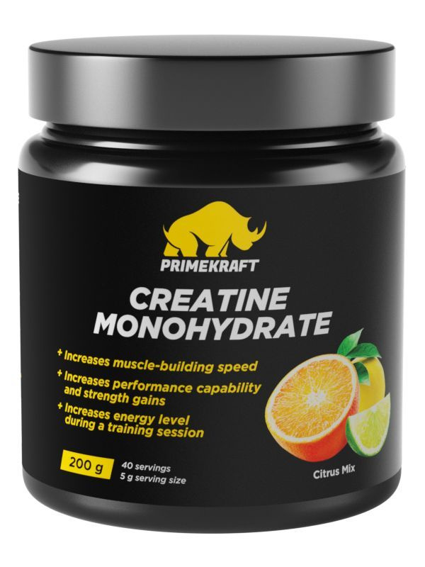 Креатин Моногидрат Prime Kraft (Прайм Крафт) Creatine Monohydrate Цитрусовый микс, банка 200 гр.  #1