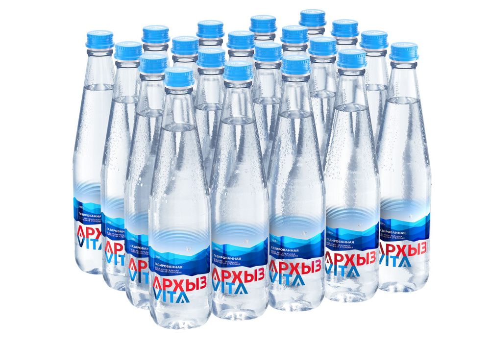 Вода минеральная природная столовая питьевая "Архыз Vita" 0,5 л газированная стекло 0,5 л x 20 шт.  #1