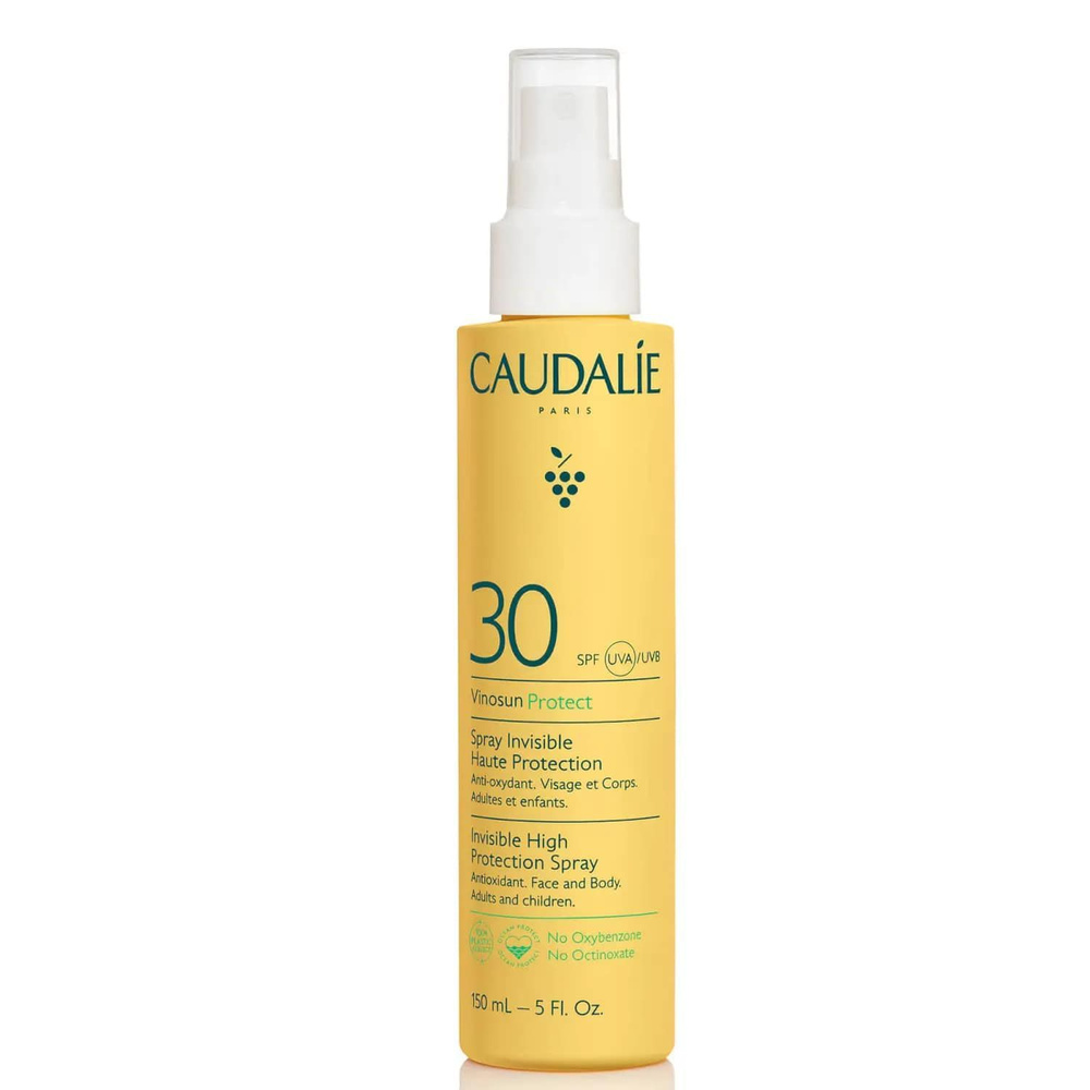 CAUDALIE Солнцезащитное молочко-спрей для лица и тела vinosun high  protection spray spf30, 150мл - купить с доставкой по выгодным ценам в  интернет-магазине OZON (992915204)