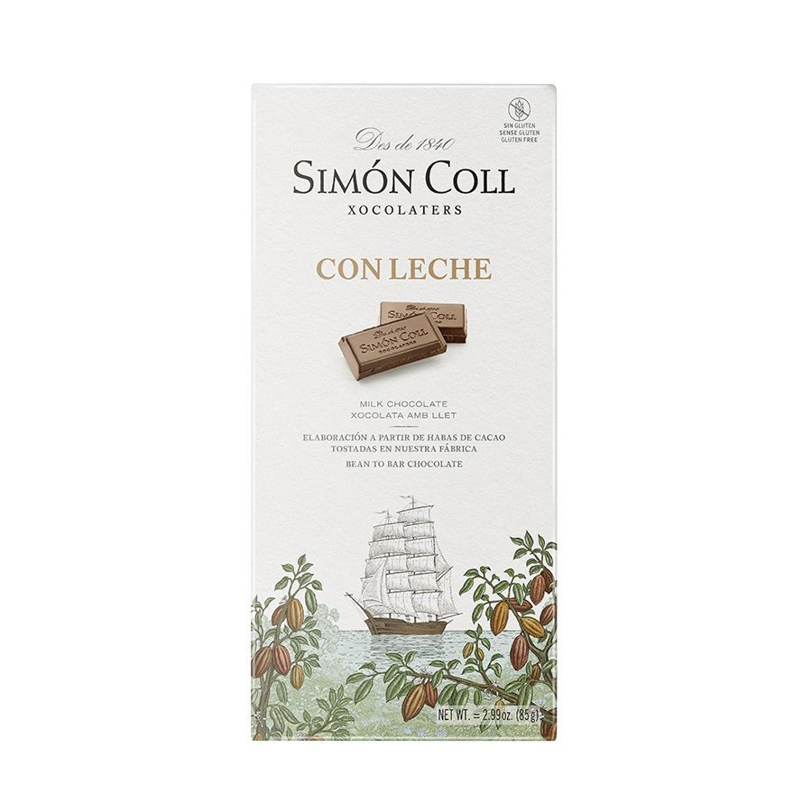 Simon Coll Шоколад молочный 32% какао без глютена, 85г #1