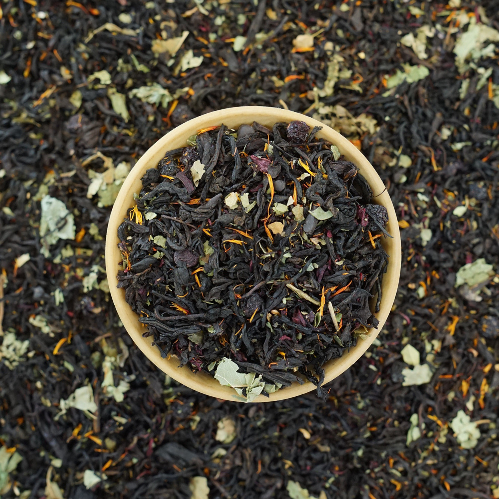 Чай черный листовой "Вишня в шоколаде" Рассыпной (ягоды, шоколад, вишня ...