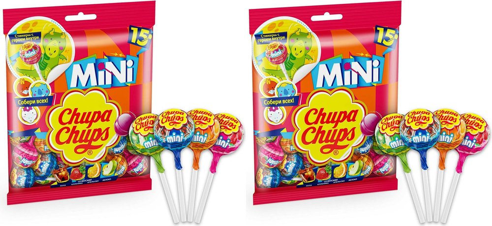 Карамель Chupa Chups mini Миньоны, комплект: 2 упаковки по 90 г #1