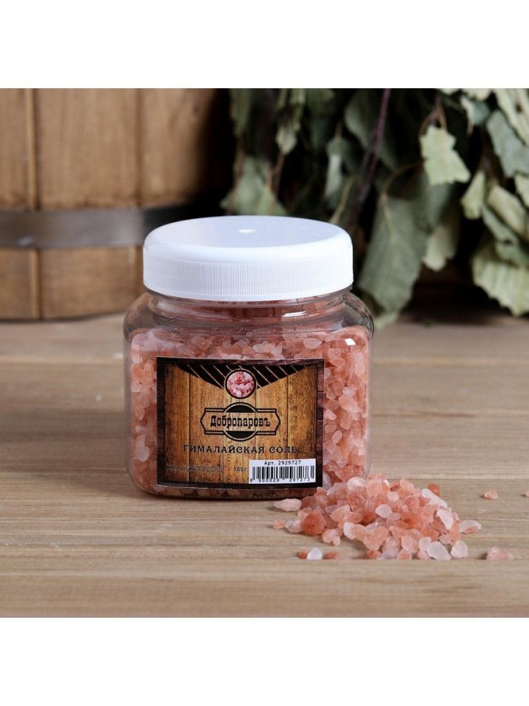 Гималайская красная соль Добропаровъ 2 5мм 300гр для бани и сауны ...
