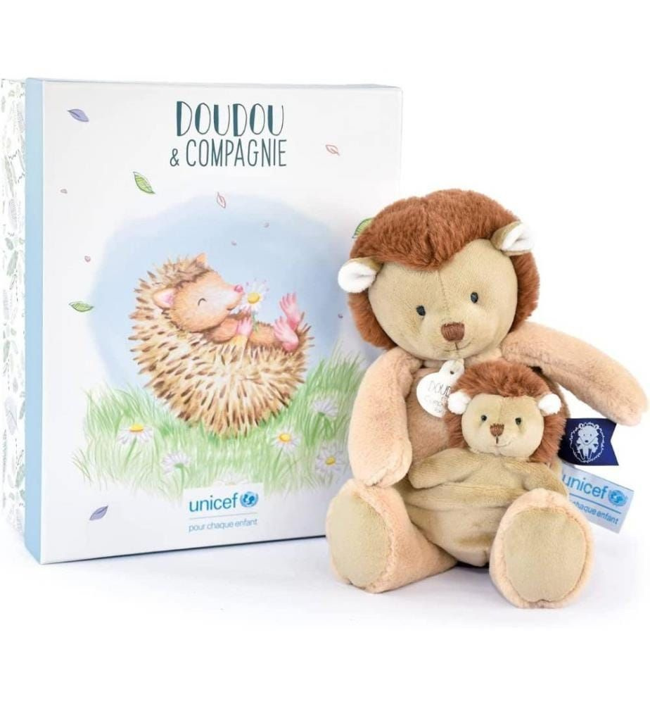 Ёжик с малышом в ПОДАРОЧНОЙ коробке ФРАНЦИЯ, Doudou et compagnie Peluche  Herisson avec bebe