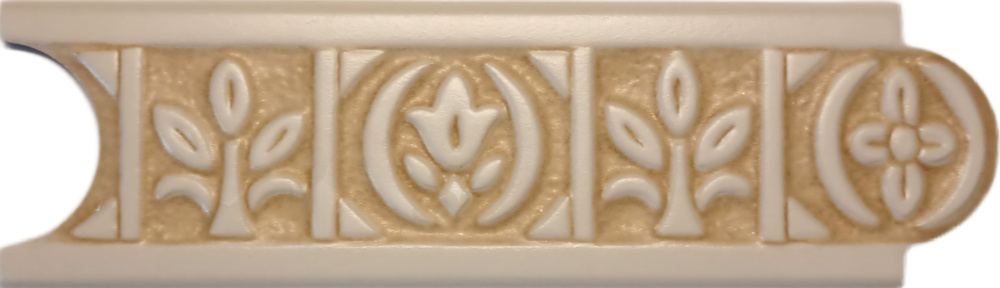Бордюр керамический "Estilker"-5802 Византийский орнамент 8х25, 1 шт  #1