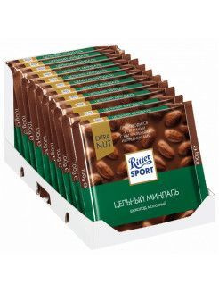 Шоколад Ritter Sport молочный с цельным миндалем 100 г х 11 штук  #1