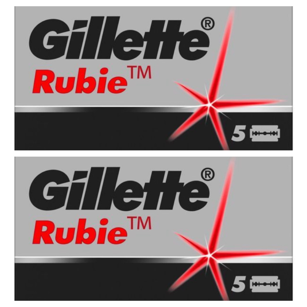 GILLETTE Двусторонние Лезвия Для Мужской Бритвы Gillette Rubie Platinum Plus, 2х5 шт  #1