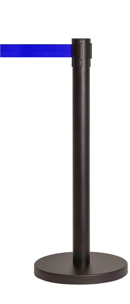 Мобильная стойка ограждения с вытяжной синей лентой 3 метра  #1