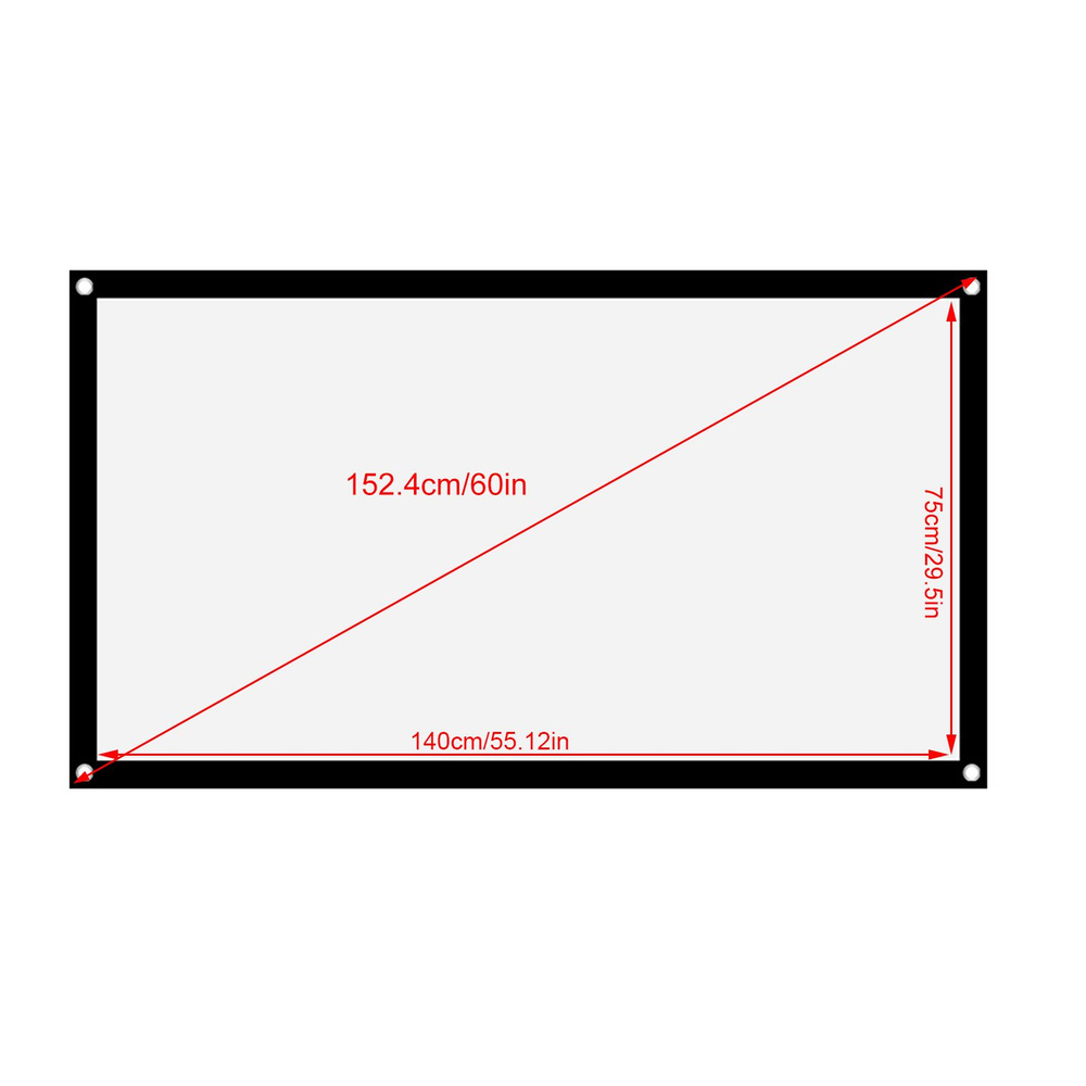 Несминаемый белый экран проектора 60in #1