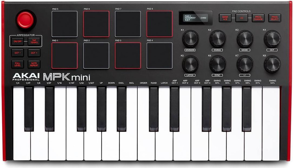 MIDI-клавиатура AKAI MPK Mini MKIII Black-Red #1