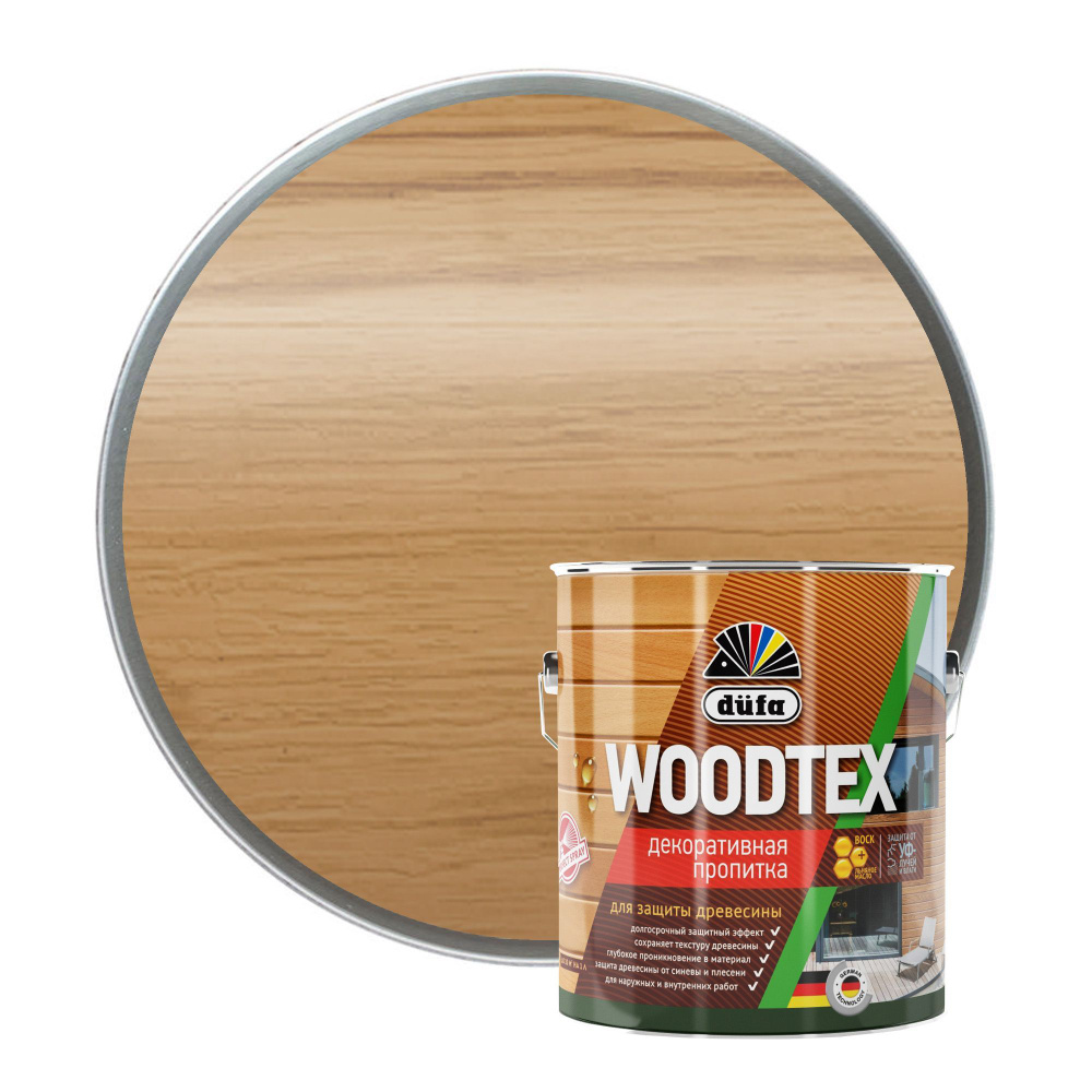 Пропитка декоративная для защиты древесины алкидная Dufa WOODTEX орех 3 л -  купить по низкой цене в интернет-магазине OZON (221120149)