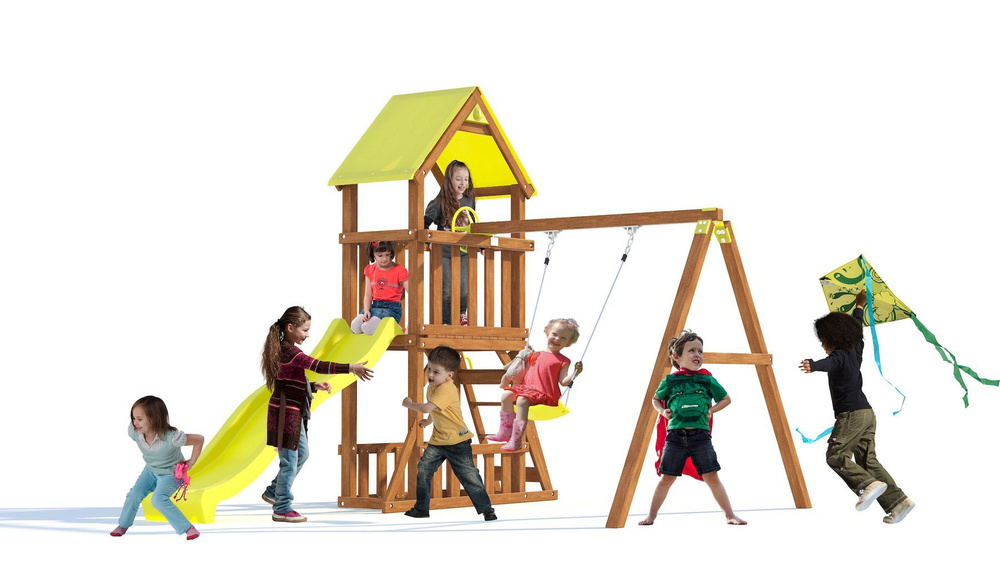 Детский игровой комплекс Мойдвор ЗАМОК, детская площадка для дачи из дерева  - купить с доставкой по выгодным ценам в интернет-магазине OZON (254208504)